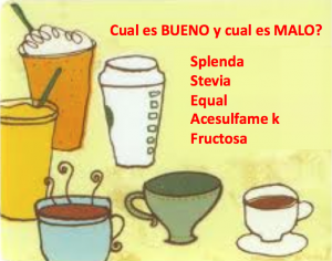 Splenda, Stevia, Fructosa o Acesulfame k